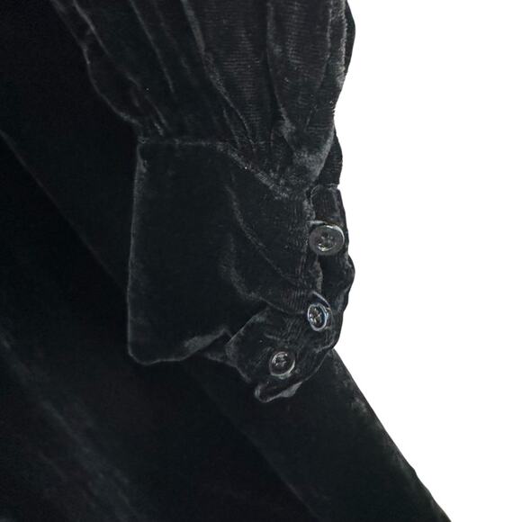 Reiss Bianca Black Velvet Long Sleeve Mini Dress - Picture 6 of 12